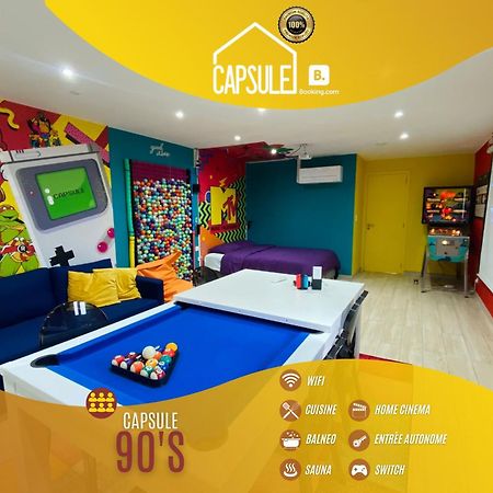Capsule 90'S - Balneo - Sauna - Flipper - Billard - Netflix - Nintendo Switch & Jeux - Монс Екстер'єр фото